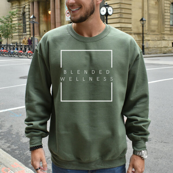 BLENDED WELLNESS | Mens Crewneck in Heather Sport Dark Green Thumbnail