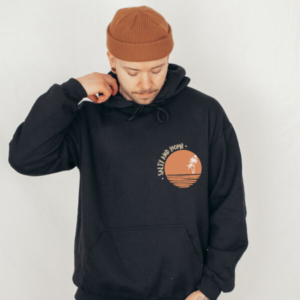 SALTY & HOME | Mens Hoodie in BLACK Thumbnail