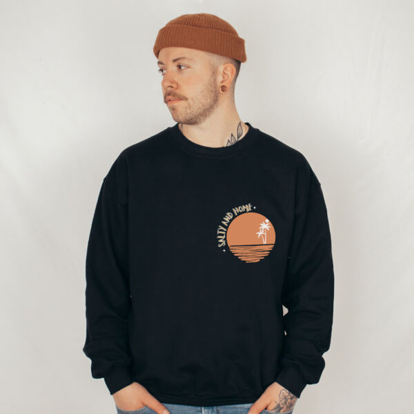 SALTY & HOME | Unisex Crewneck in BLACK Thumbnail