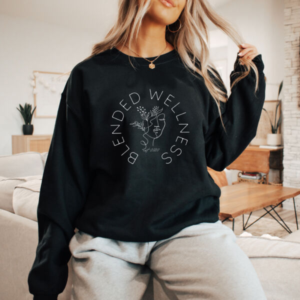 BLENDED WELLNESS | Womens Crewneck in Black  Thumbnail